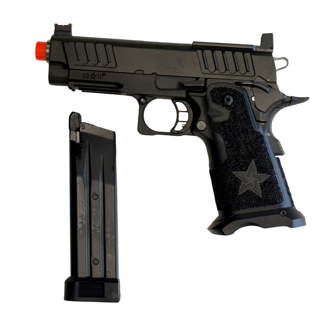 6mmProShop Staccato Lic C2 Compact 2011 GBB T8 Airsoft Pistol(Black/Green Gas)