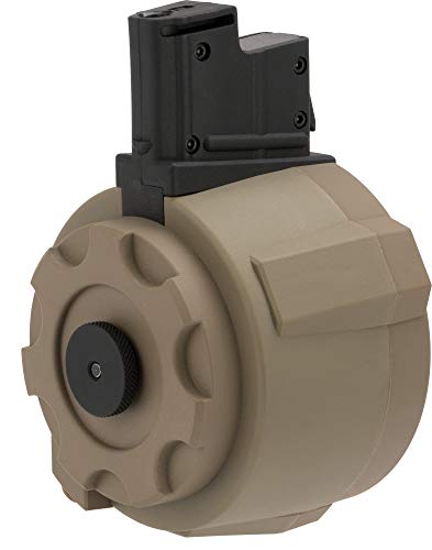 Evike - Angel Custom Firestorm 1500rd Airsoft AEG Drum Flashmag (Dark Earth/AUG)