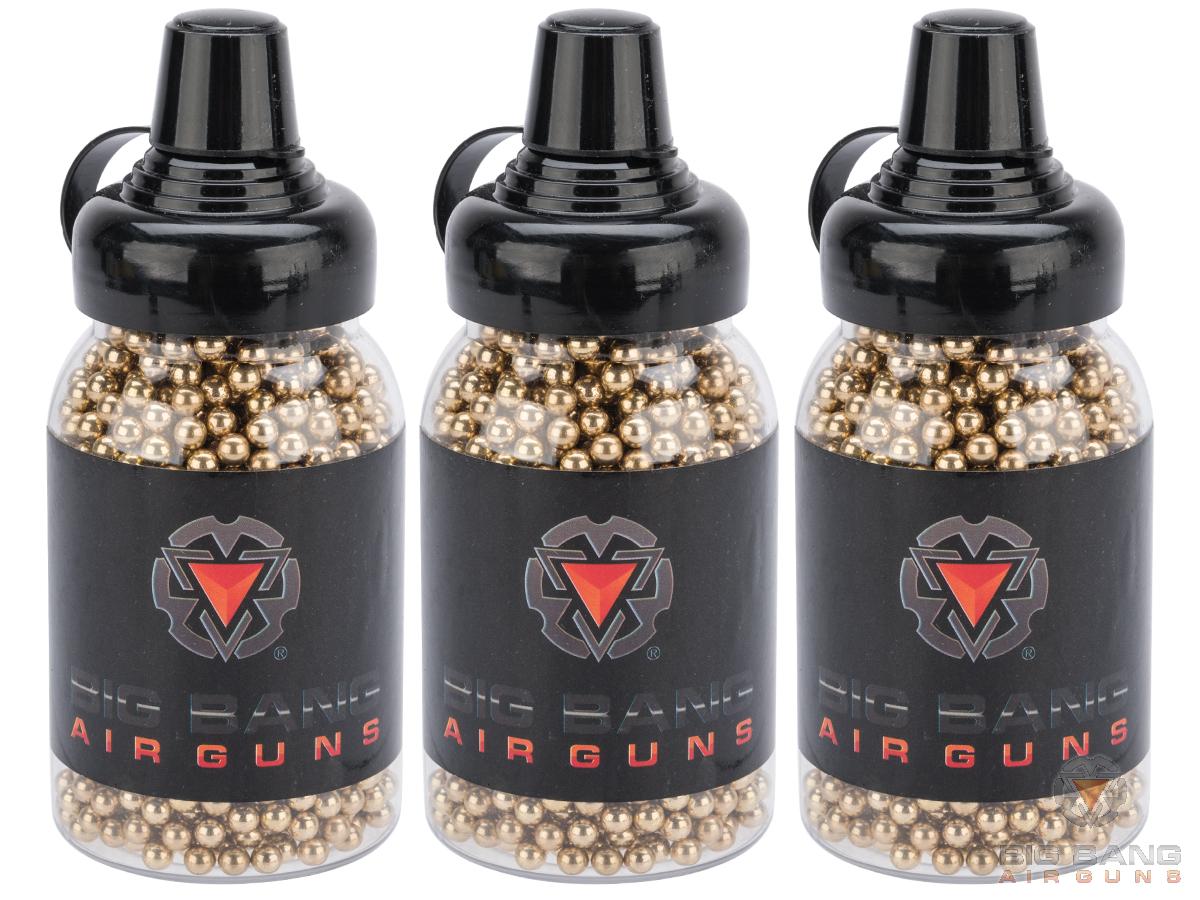 Evike Big Bang Airgun 4.5mm/.177 Cal Steel BB-Bottle (Brass Plated /1500rd-3 Pk)