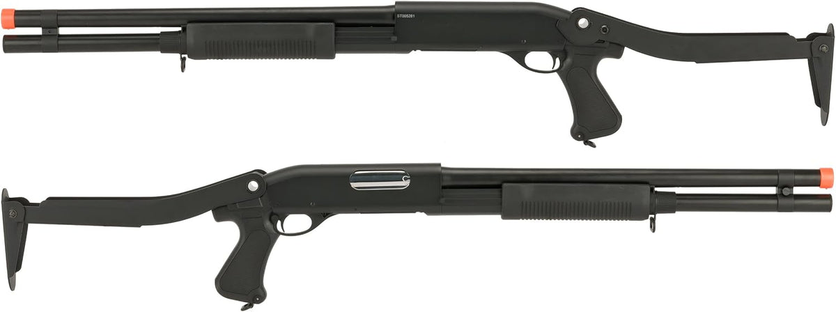 Evike CYMA M870 3-Round Burst Multi-Shot Airsoft Shotgun (Folding Stock Metal)