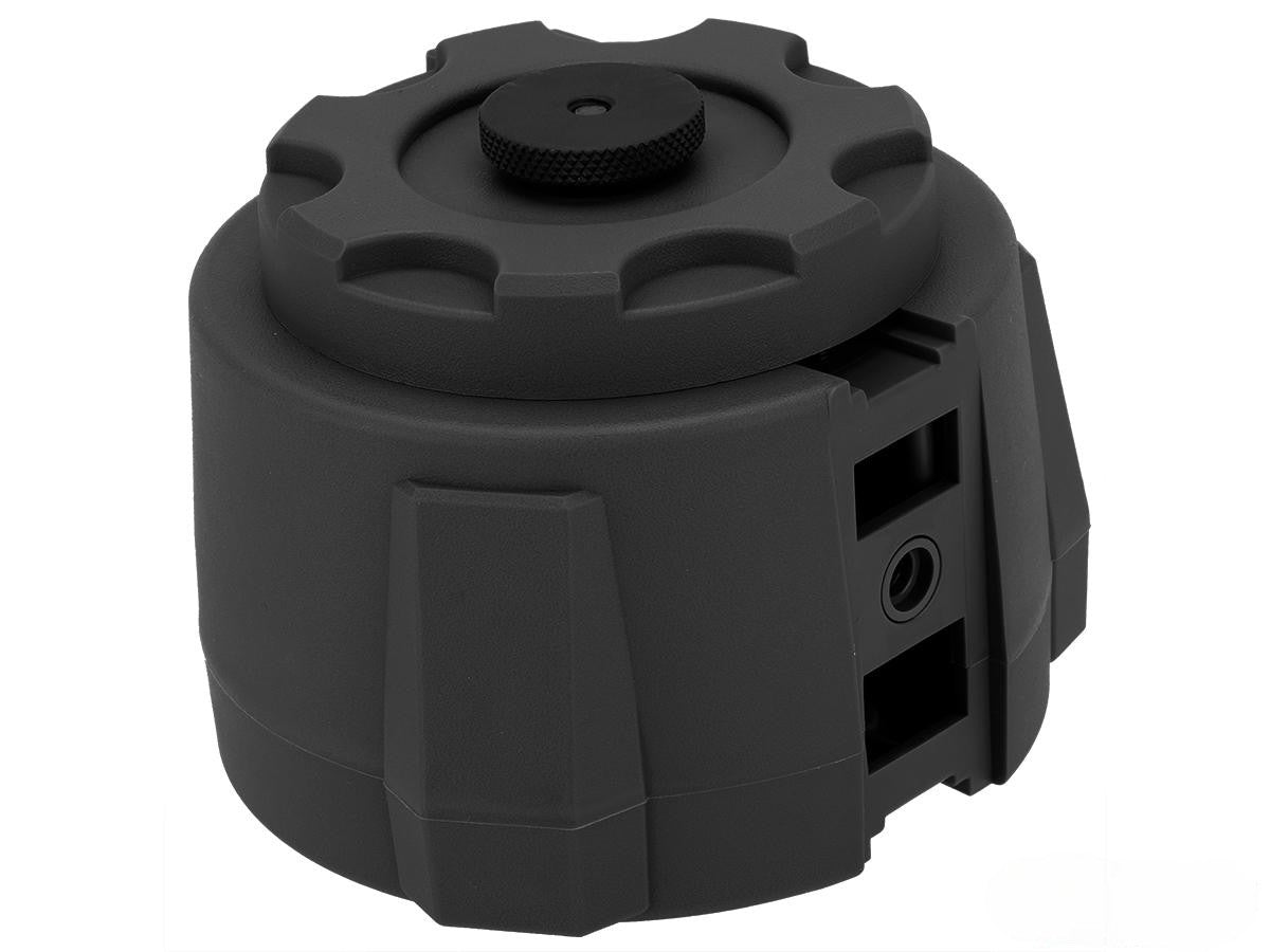Evike Airsoft - Angel Custom Thunderstorm 1500rd Airsoft Drum Magazines - Black