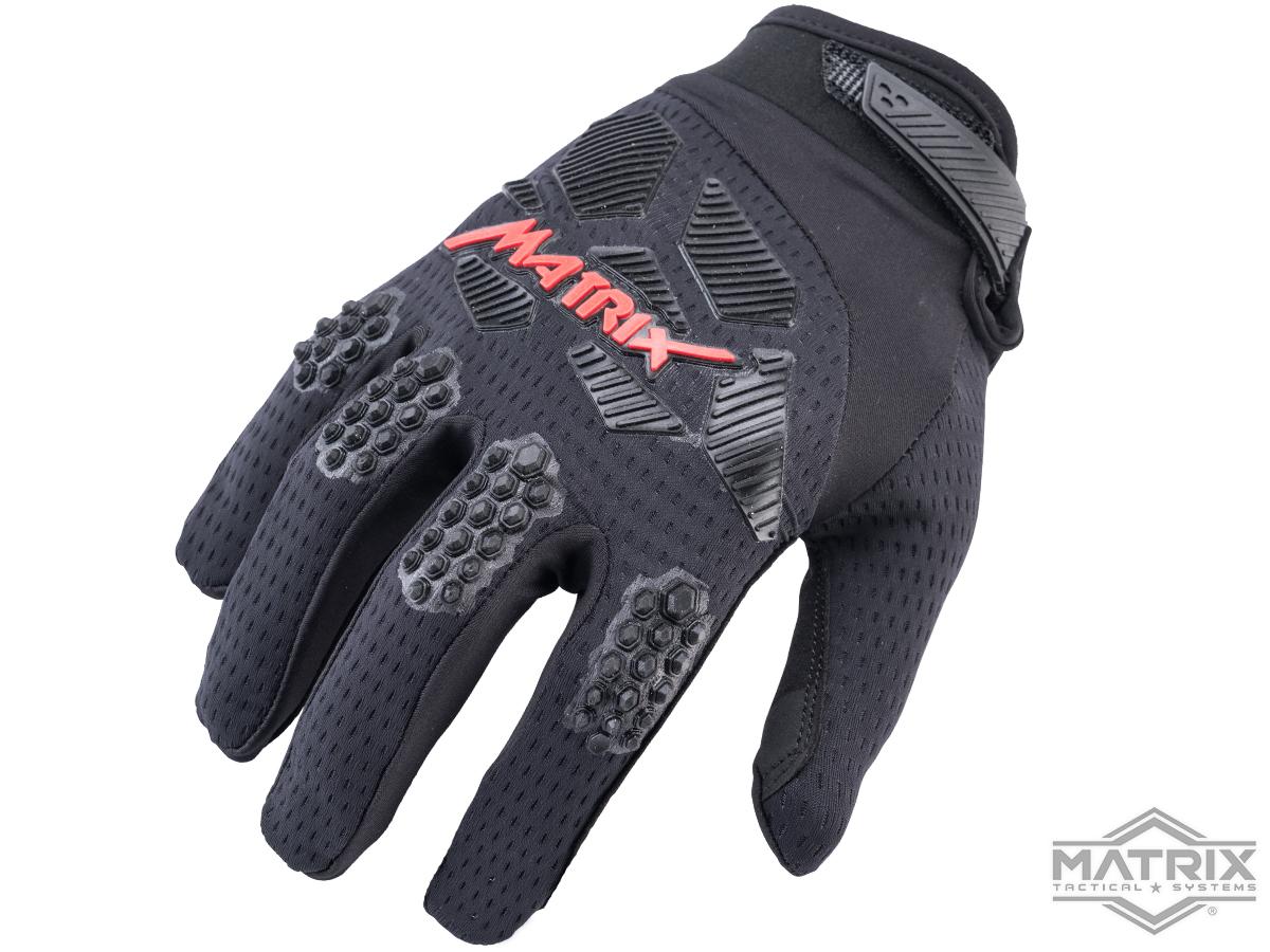 Matrix Nexus Tactical Paintball Gloves (Color: Red / Medium)