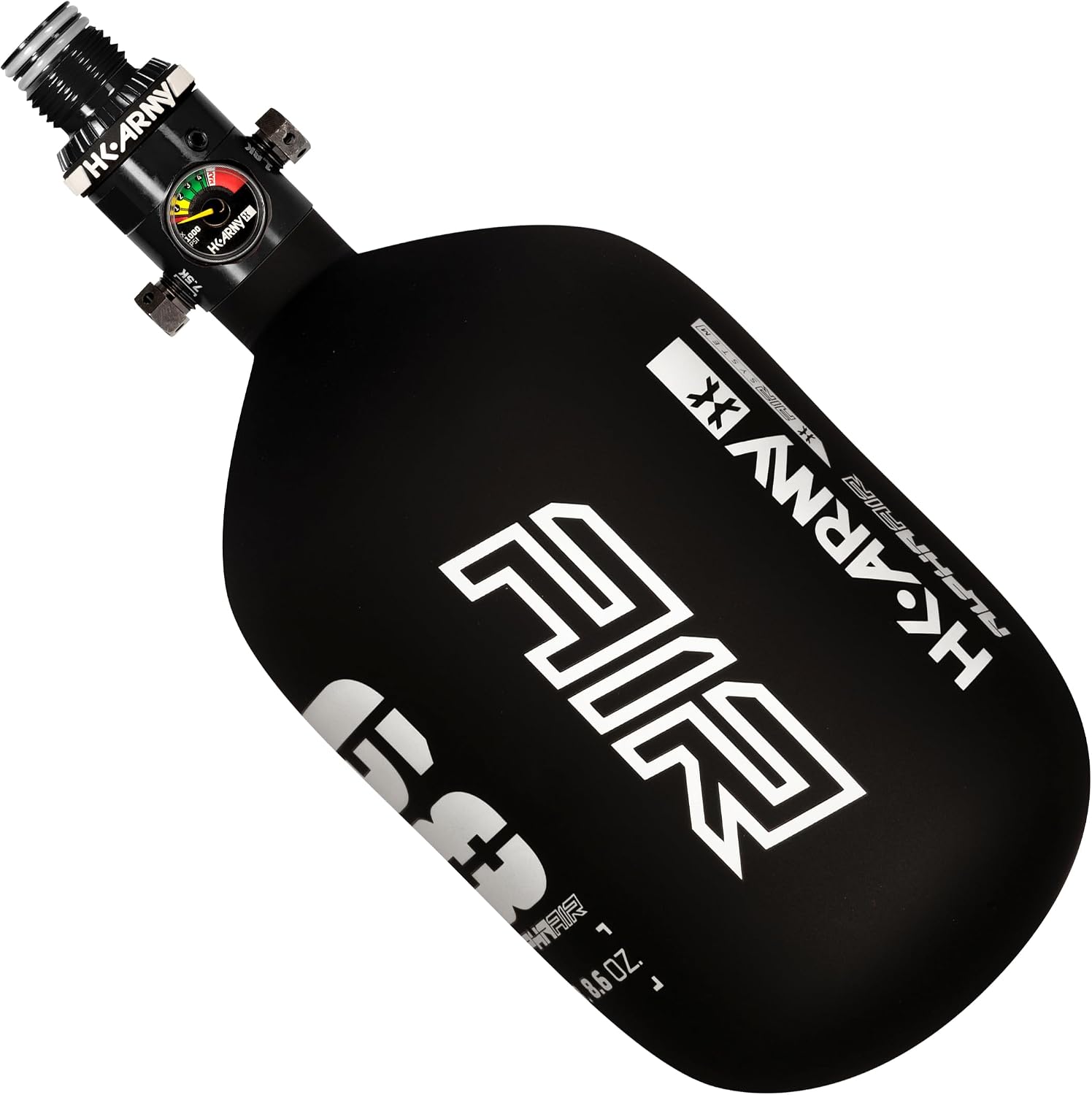 HK Army HPA Paintball Tank - Lightweight Alpha Air Carbon Fiber Compressed Air Tank - 68ci/4500 psi Shadow
