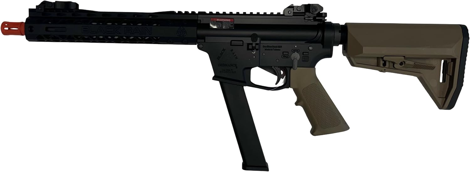 EMG Black Rain Ordnance BRO 9mm Gas Blowback Airsoft Rifle (Carbine Black & Tan)