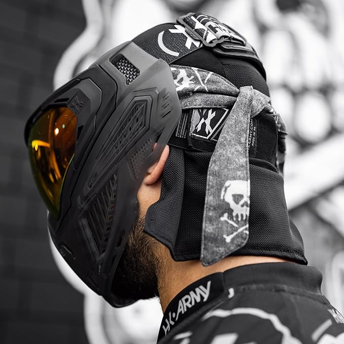 HK Army Skull Wrap Headwrap for Paintball & Airsoft (All Black)