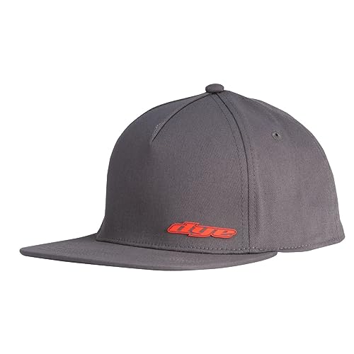 Dye HAT LWR LFT Flex Flat Bill (L/XL, Charcoal/Orange)