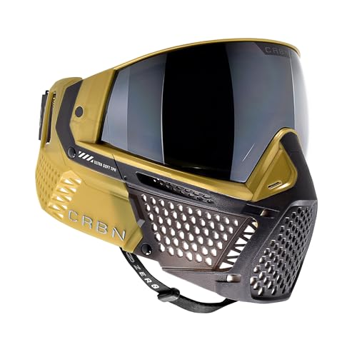 CRBN Paintball Zero Pro Goggle - Includes: Two Lens + Visor + Case - Carbon Paintball (Dune, Less Coverage)