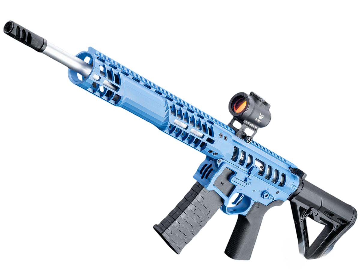 EMG F1 UDR-15 Skeletonized AR-15 eSilverEdge Airsoft AEG Rifle w/ C7M M-LOK Handguard (Color: Blue / Carbine / Gun Only)