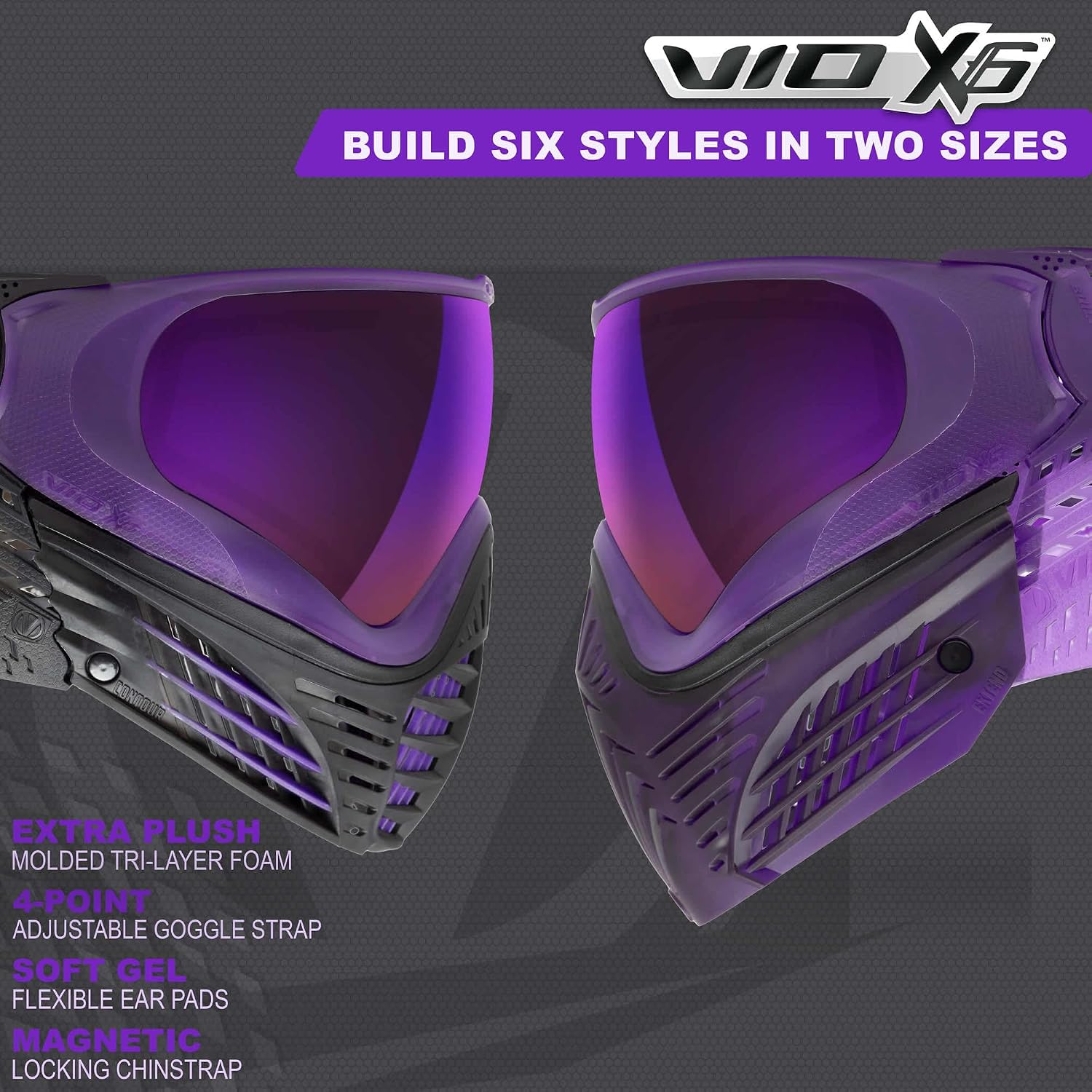 Virtue VIO X6 Thermal Paintball Goggles/Masks (Purple Storm)
