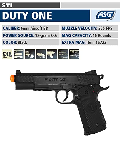 ASG STI Duty One Black 6mm Airsoft CO2 Blowback Pistol