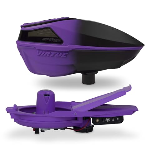 VIRTUE Spire V Loader Paintball Hopper 230 Rd Capacity CrownSF III Purple Black