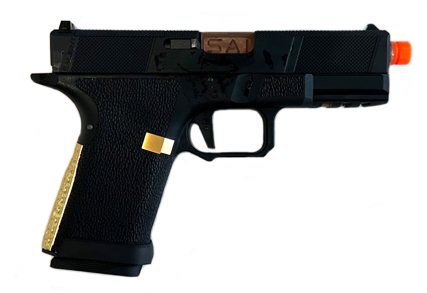 EMG Compact Tier One Utility RMR-Cut Slide GBB Airsoft Pistol - Black Rose Gold