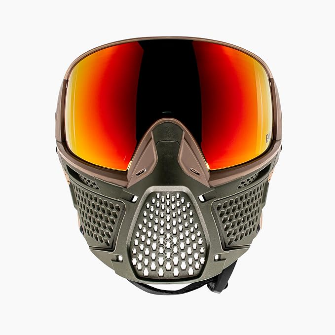 CRBN Paintball Zero Pro Goggle - Includes: Two Lens + Visor + Case - Carbon Paintball (Safari, More Coverage)