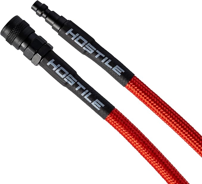 Hostile Airsoft Flex Line Hose 42" Quick-Disconnect for HPA Tanks (Red)
