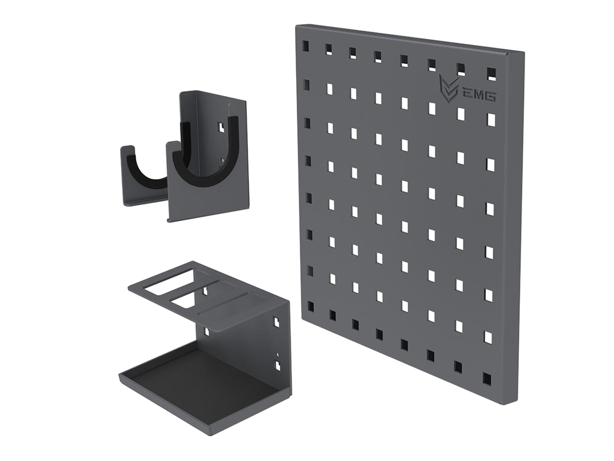 EMG Battle Wall Panels (12" x 12"/Dark Grey/Dual Vertical Hook+3 Mag Holder)