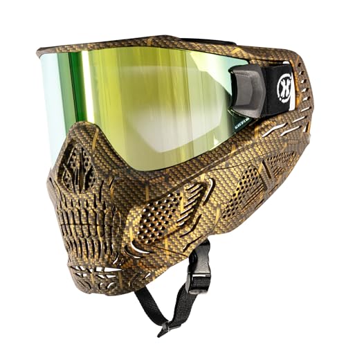 HK Army HSTL Skull Paintball Goggle/Airsoft Mask (Machine Gold, Gold)