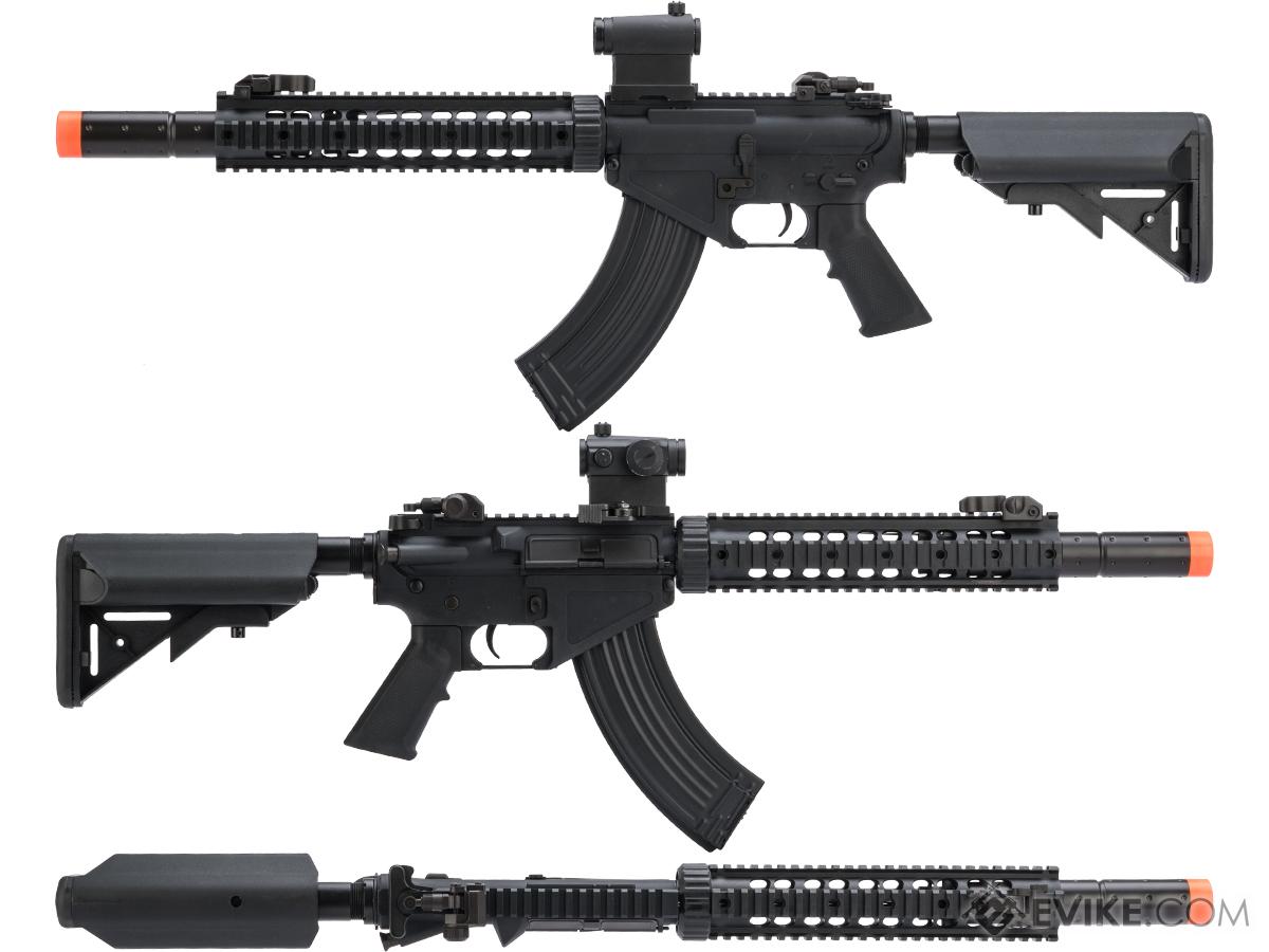 CYMA Sport AR-47 SR-47 Airsoft AEG Rifle (Model: 10" Quad Rail w/ Suppressor)