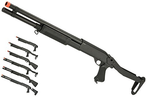 Evike - CYMA Full Metal M870 3-Round Burst Multi-Shot Shell Loading Airsoft Shotgun w/Stock and Barrel Options