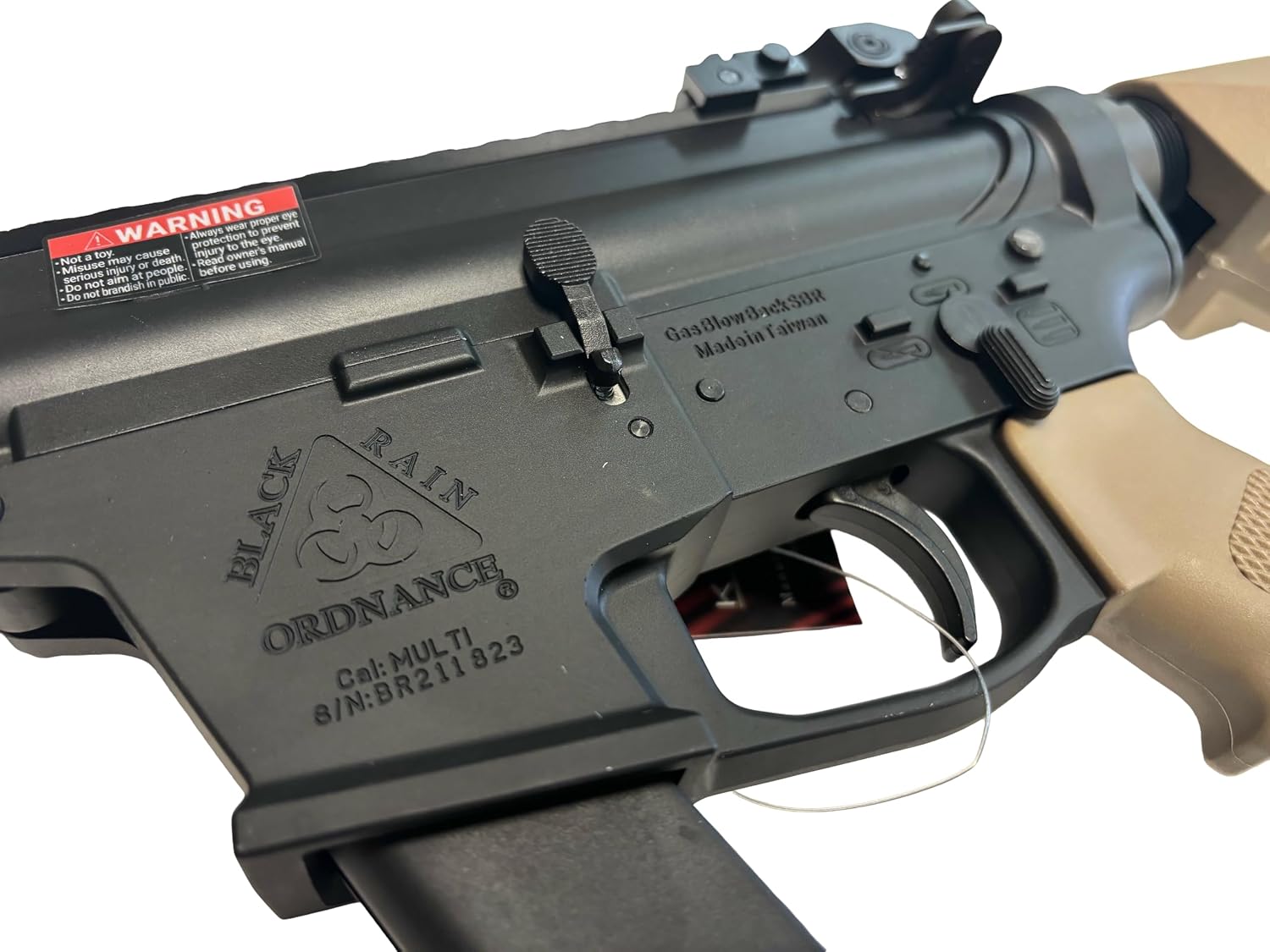EMG Black Rain Ordnance BRO 9mm Gas Blowback Airsoft Rifle (Carbine Black & Tan)