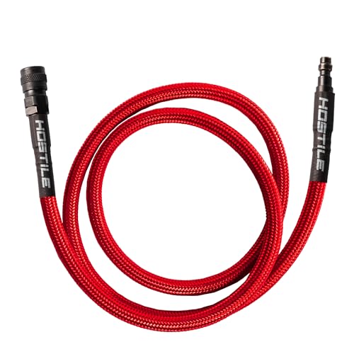 Hostile Airsoft Flex Line Hose 42" Quick-Disconnect for HPA Tanks (Red)