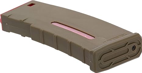 Evike BAMF 30rd Polymer Mil-Sim Airsoft Mag M4 / M16 AEG Rifles Tan & Red / 1