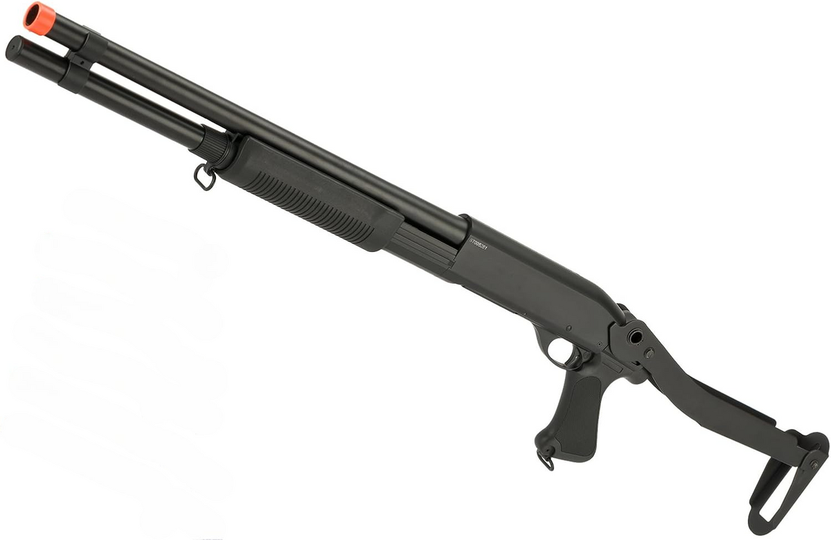 Evike CYMA M870 3-Round Burst Multi-Shot Airsoft Shotgun (Folding Stock Metal)