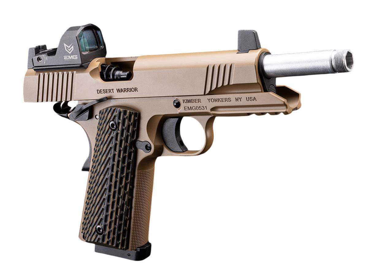 EMG x Kimber Licensed Desert Warrior 1911 CO2 Gas Blowback Airsoft Pistol with G10 Grips