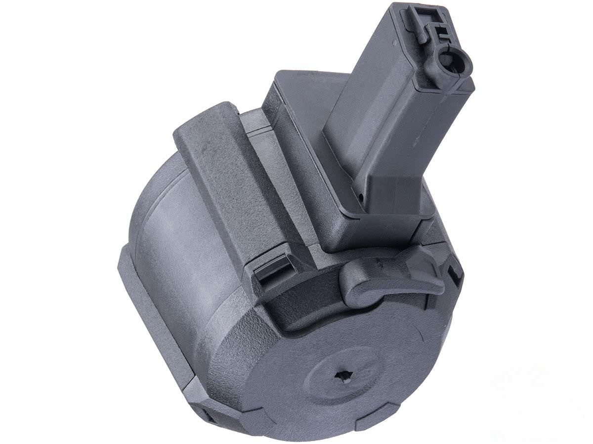 Avengers 1200 Rd Electric Drum Magazine for Airsoft AEG Rifles(MP5-Black/Button)