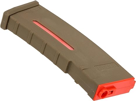 Evike BAMF 190rd Polymer Mid-Cap Airsoft Mag M4 / M16 Series Tan Red 1 Mag