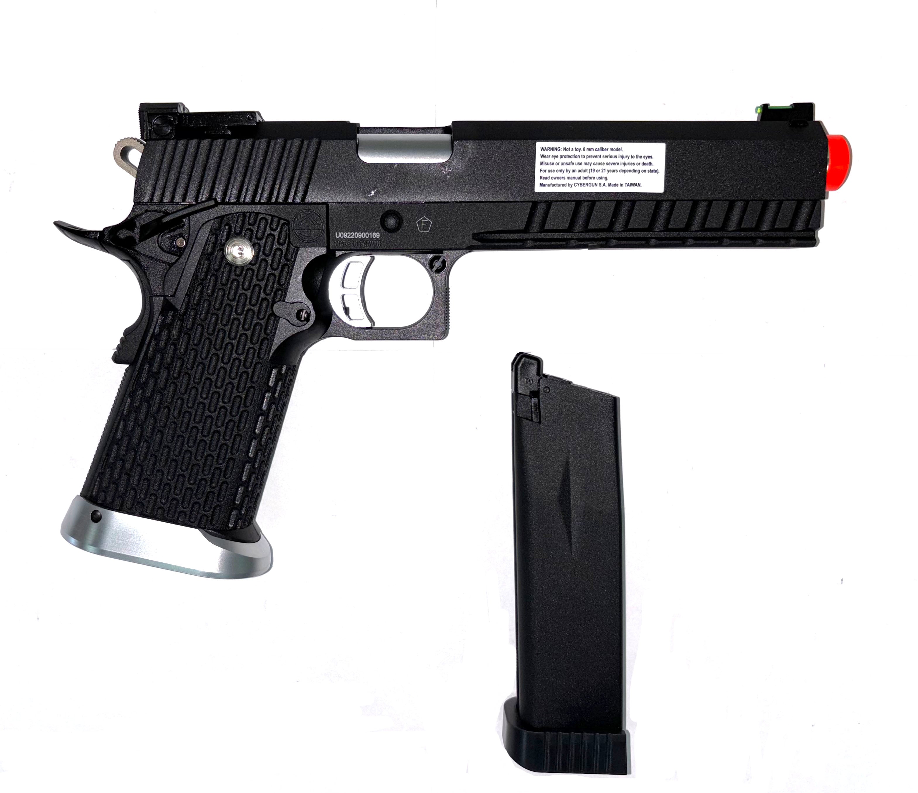 KJW Xcelerator 6" Hi-CAPA Gas Blowback Airsoft Pistol(Colt Licensed / Green Gas)