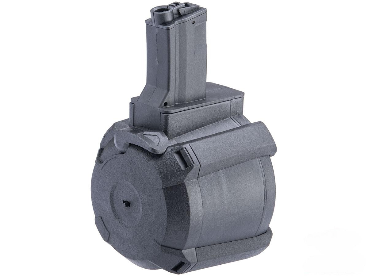 Avengers 1200 Rd Electric Drum Magazine for Airsoft AEG Rifles(MP5-Black/Button)
