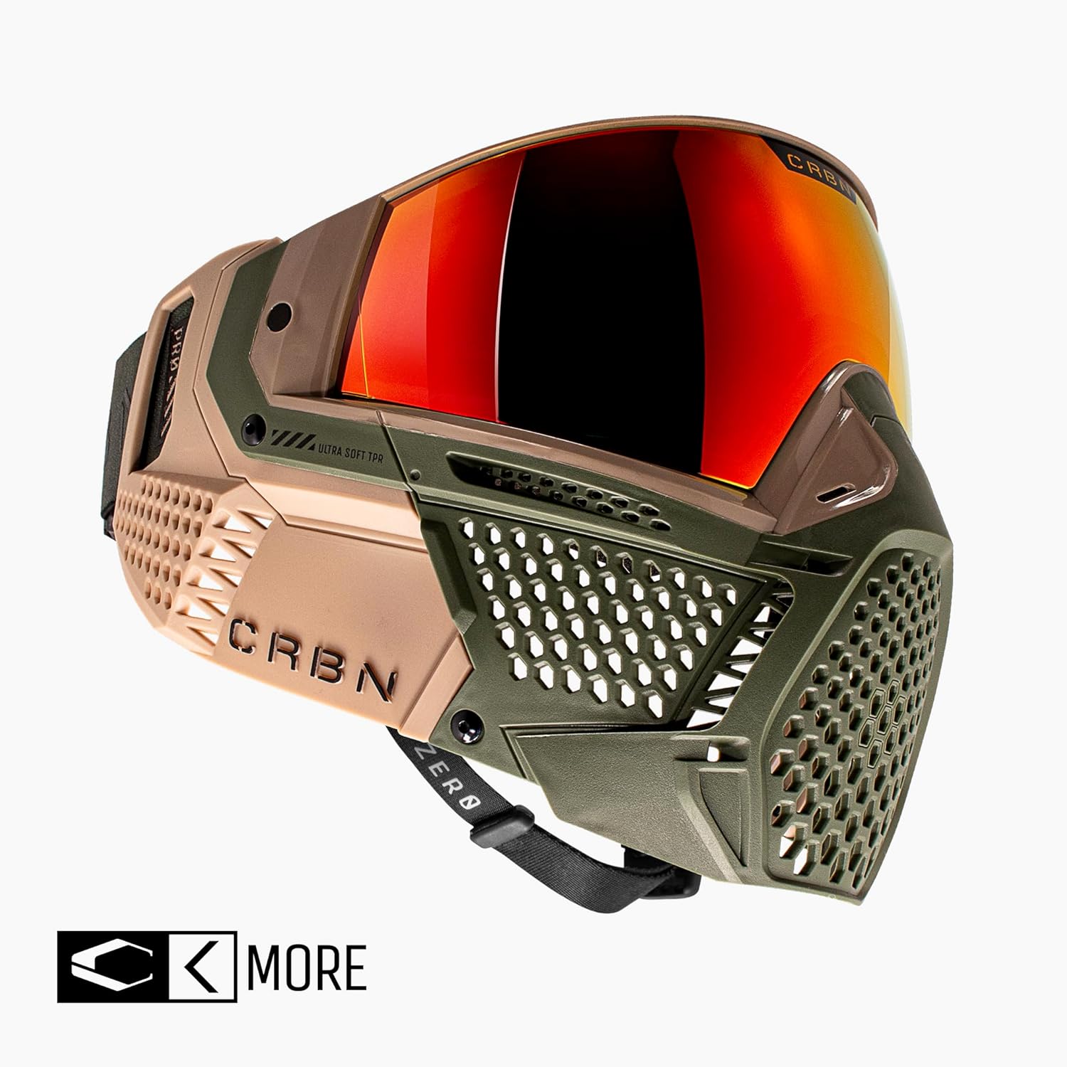 CRBN Paintball Zero Pro Goggle [Two Lens+Visor+Case ](Safari, More Coverage)