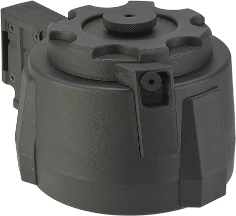 Evike - Angel Custom Firestorm 1500rd Airsoft AEG Drum Flashmag (Black / G36)