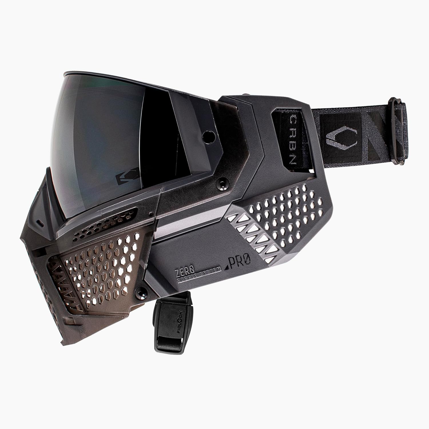 CRBN Paintball Zero Pro Goggle [ Includes: Two Lens + Visor + Case ] (Graphite, Less Coverage)