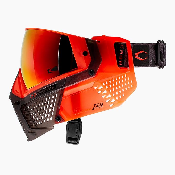 CRBN Paintball Zero Pro Goggle - Includes: Two Lens + Visor + Case - Carbon Paintball (Blaze, More Coverage)