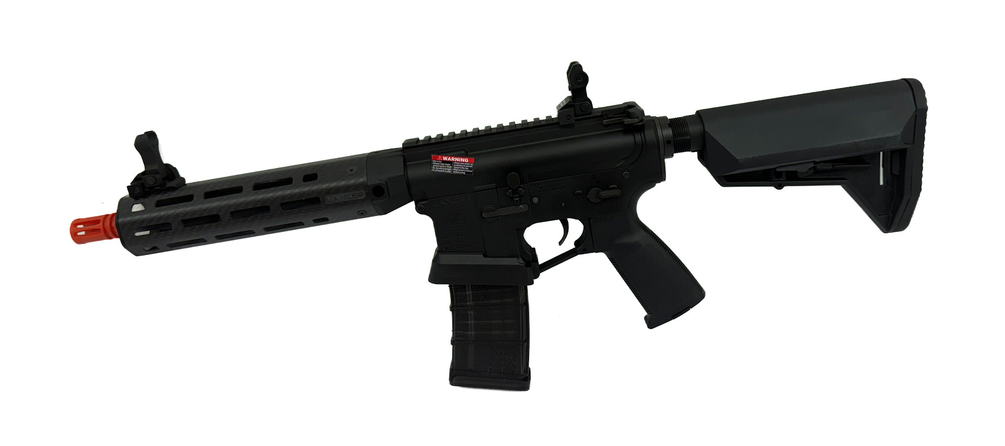 EMG Lancer Systems Licensed L15 Defense Airsoft AEG Rifle - Carbon Fiber 8"