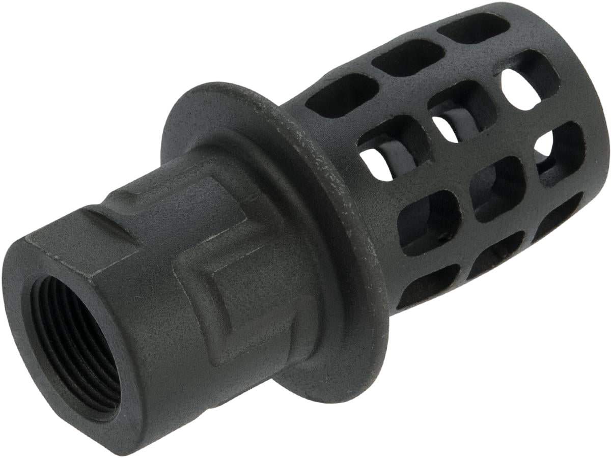 Krytac Licensed 14mm Negative CNC Steel LVOA Top Hat Flash Hider