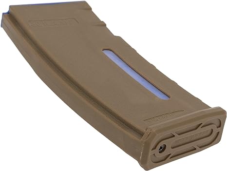 Evike BAMF 190rd Polymer Mid-Cap Airsoft Mag M4 / M16 Series Tan Blue 1 Mag