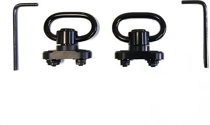 Two Point Traditional 360 Degree QD Sling 1.25" 2 Point Sling Swivels Mounts for Mlock - Rifles, Paintball, or Airsoft (2 Pack 360° Rotation Sling Swivel Mount)