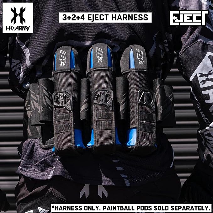 HK Army 3+2 Eject Paintball Harness Pod Pack - Blackout