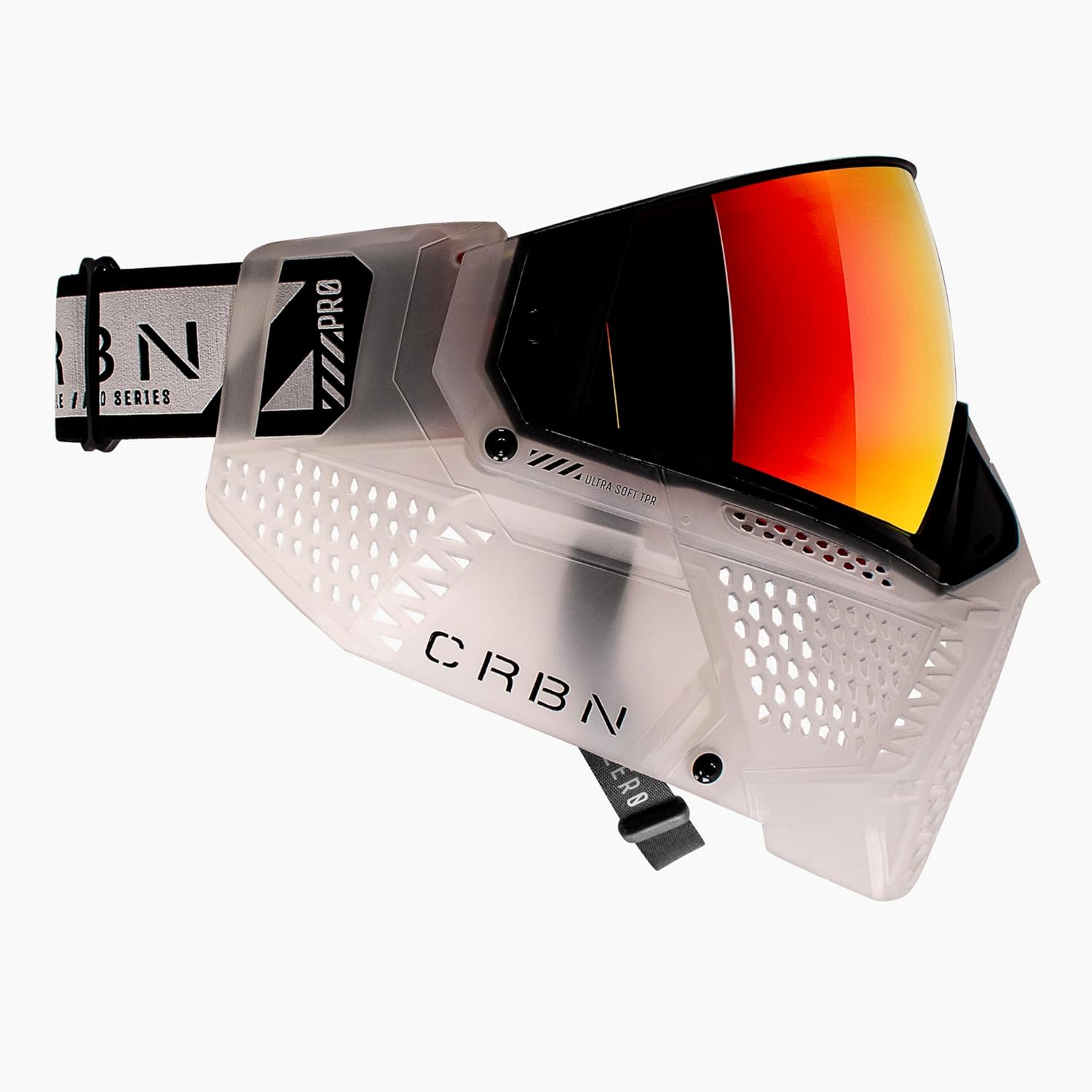 CRBN Paintball Zero Pro Goggle [Two Lens+Visor+Case ](Clear, More Coverage)