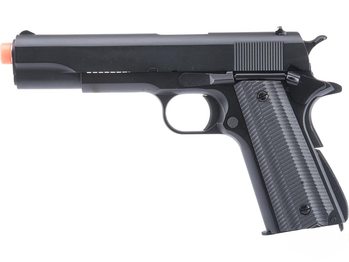 Matrix x Golden Eagle Full Metal M1911A1 GBB AirsoftPistol(Black/Textured Grips)