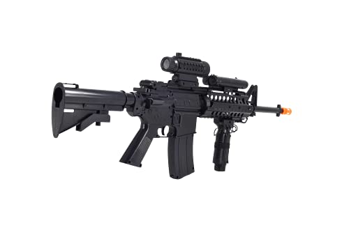 SOFTAIR F4D AEG Electric Airsoft Rifle with Flashlight and Laser, Black, 200 FPS