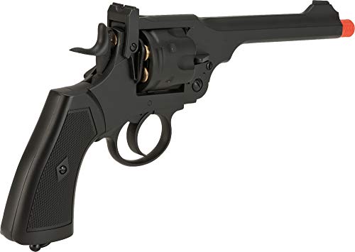 Evike Airsoft - Wingun/Well Webley M.K VI Airsoft Co2 Gas Revolver - Black