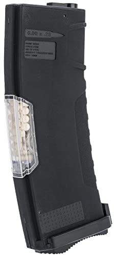 Evike Airsoft - BAMF GEN2 Polymer 450rd Hi-Cap Flash Mag for M4-Style Series Airsoft AEGs (Model: Black/Single Mag)