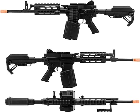 Evike Matrix Golden Eagle AR LMG Airsoft AEG Light Machine Gun (16.25" / Black)