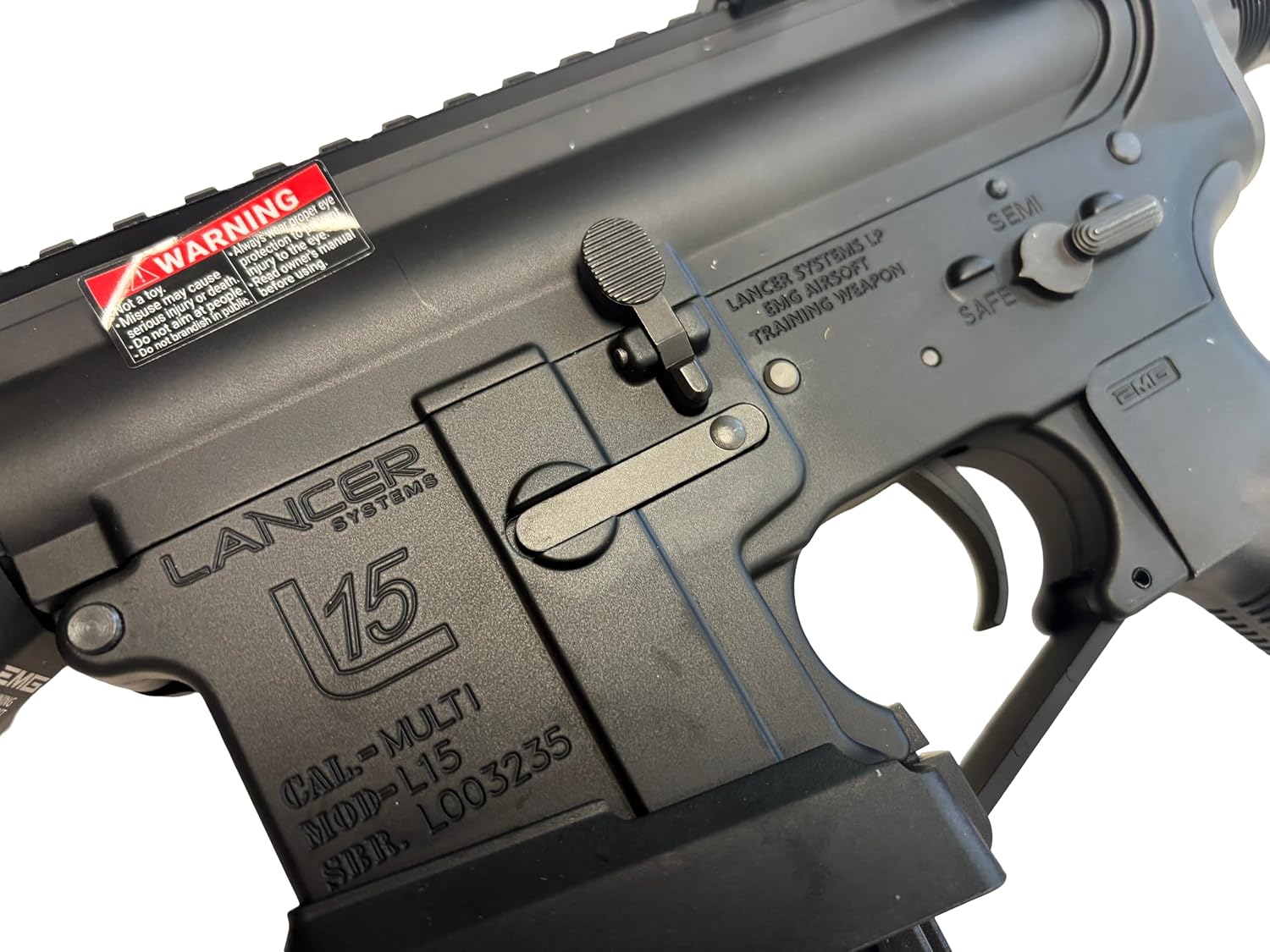 EMG Lancer Systems Licensed L15 Defense Airsoft AEG Rifle - Carbon Fiber 12"