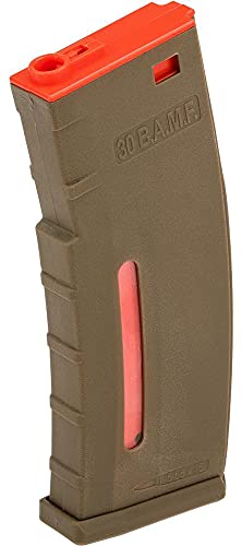 Evike BAMF 190rd Polymer Mid-Cap Airsoft Mag M4 / M16 Series Tan Red 1 Mag