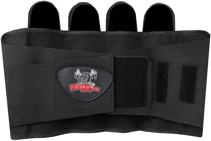 Maddog Pro 4+3 Paintball Harness Pod Pack | Harness Only | Adjustable Pod Holder Belt for Tournament, Woodsball & Speedball (Holds up to 7 Pods)
