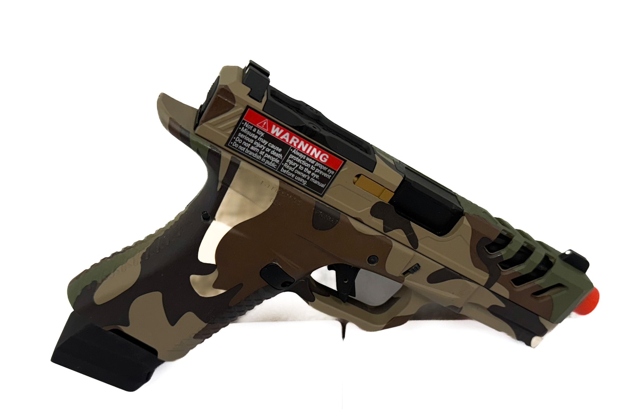 EMG F-1 Firearms Licensed BSF-19 Optics Ready GBB Airsoft Pistol(Woodland / CO2)